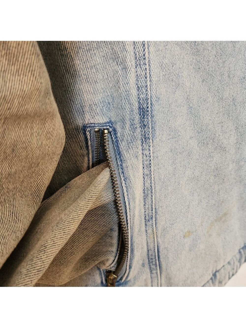 Time and Tru Light Blue Denim Jacket with Sherpa Collar - Picture 3 of 7